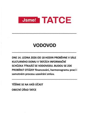 Vodovod - informační schůzka